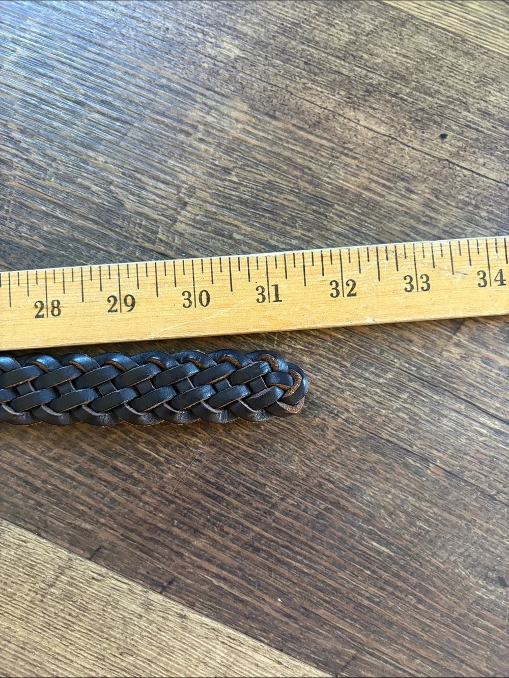 GAP Braided Leather Belt - Dark Brown